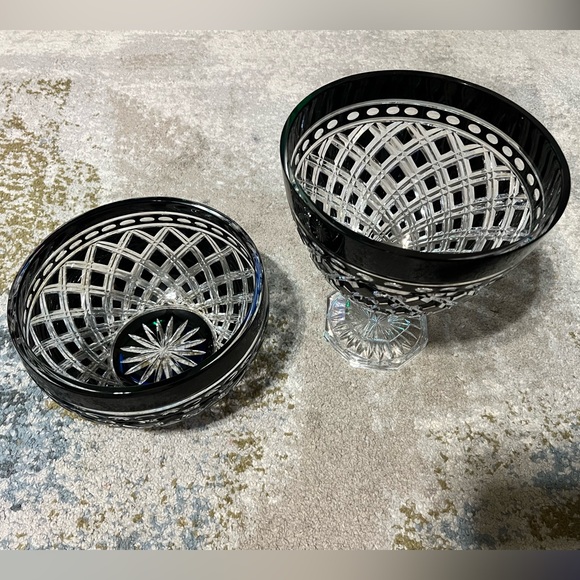 Ajka crystal black cut to clear. Bohemian crystal made in Hungary. - Picture 11 of 12